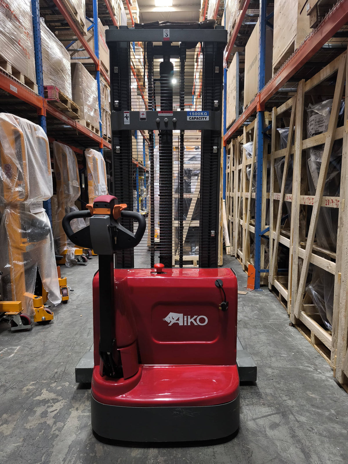 AIKO SELF-PROPELLED ELECTRIC ADJUSTABLE WIDE LEG STACKER (CDD1530) FOR OPEN PALLET & CLOSE PALLET | MODEL: PT-AIKO1530A-N