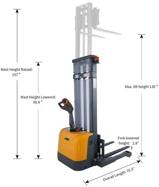AIKO FULLY ELECTRIC STACKER 1.5 TON 3.5M (STAND TYPE) (FOR OPEN PALLET ONLY) | MODEL: PT-AIKO1535S-N