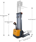 AIKO FULLY ELECTRIC STACKER 1.5 TON 3.5M (STAND TYPE) (FOR OPEN PALLET ONLY) | MODEL: PT-AIKO1535S-N