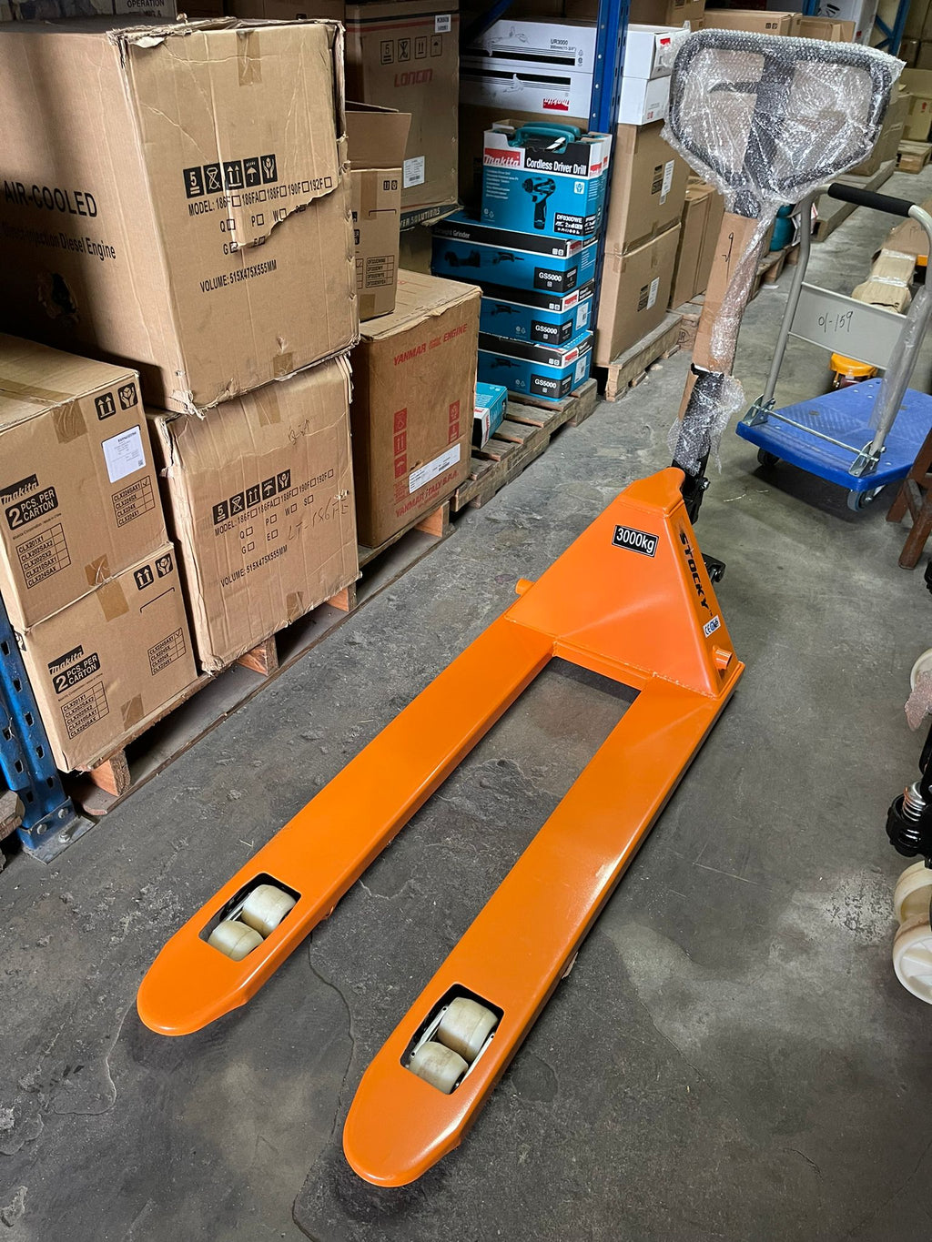 AIKO 3T 550*1150*85MM CBY SERIES DOUBLE NYLON YELLOW HAND PALLET TRUCK | MODEL: PT-CBY3N-550-2