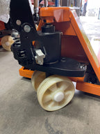 AIKO 3T 550*1150*85MM CBY SERIES DOUBLE NYLON YELLOW HAND PALLET TRUCK | MODEL: PT-CBY3N-550-2