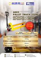 AIKO PALLET TRUCK 2TON 550*1600*85 D/PU LONG | MODEL: PT-CBY3P-55016-2