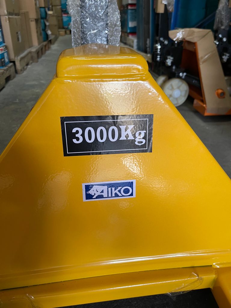 AIKO 3TON PALLET TRUCK 685X1220X85MM DOUBLE PU YELLOW HAND | MODEL : PT-CBY3P-685-2
