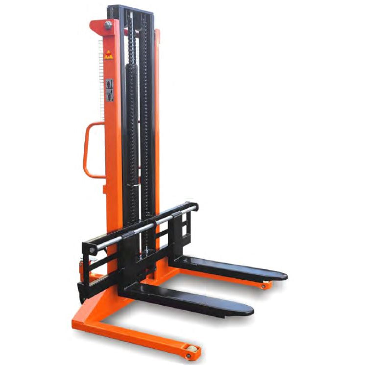 AIKO 1TON 2M WIDE LEG HAND STACKER PU WHEEL (FRONT LEG WIDTH 1400MM) FOR OPEN PALLET & CLOSE PALLET | MODEL: PT-CTY-EWH1T/2M Main image