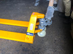 AIKO 2T X 51MM SUPER LOW PALLET TRUCK WITH SINGLE NYLON WHEEL, 540 X 1150MM | MODEL : PT-W2N-540L