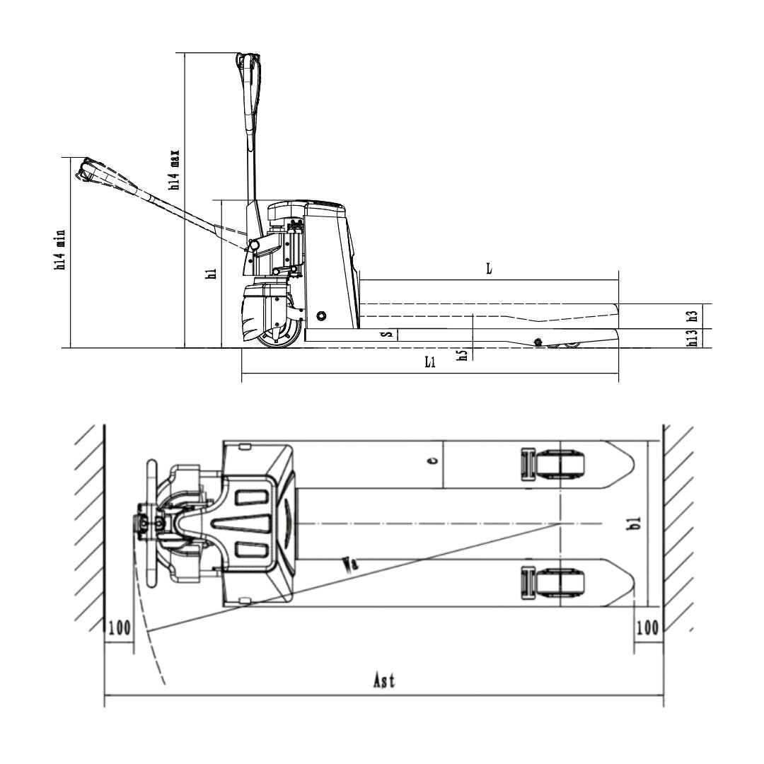 AIKO FULL ELECTRIC PALLET TRUCK 560X1150MM | MODEL : PT-WEPT20FB