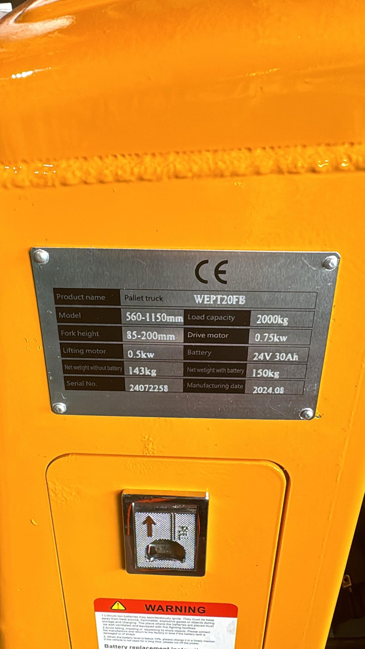 AIKO FULL ELECTRIC PALLET TRUCK 560X1150MM | MODEL : PT-WEPT20FB