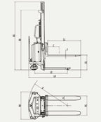 AIKO SEMI-ELECTRIC STACKER 2 TON 2M FOR OPEN PALLET | MODEL : PT-WSEM-2020