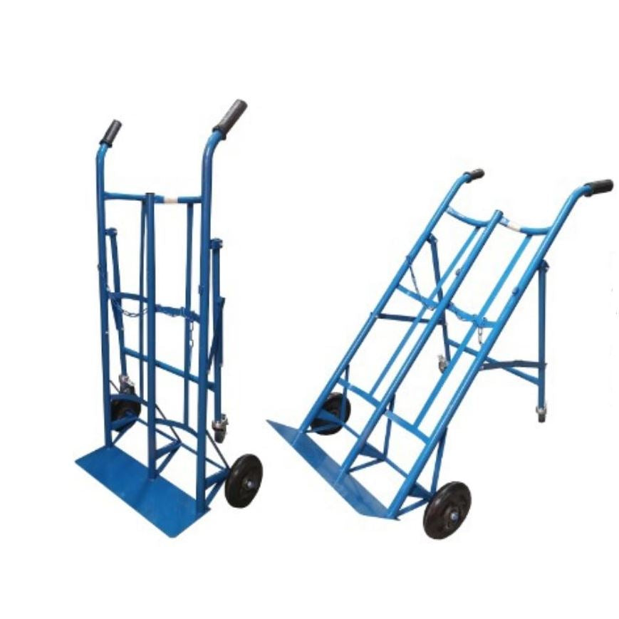 AIKO DOUBLE GAS TROLLEY (BLUE) 4 FOOTS WITH BACK SUPPORT C/W 8" WHEEL | MODEL : TRL-AK-GT4 Main image