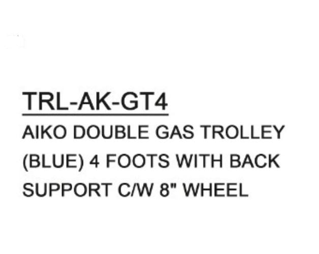 AIKO DOUBLE GAS TROLLEY (BLUE) 4 FOOTS WITH BACK SUPPORT C/W 8" WHEEL | MODEL : TRL-AK-GT4