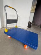 AIKO PVC BLUE TROLLEY 300KG WITH ORANGE WHEEL (2860071) | MODEL : TRL-DL300F-O