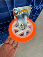 AIKO PVC BLUE TROLLEY 300KG WITH ORANGE WHEEL (2860071) | MODEL : TRL-DL300F-O