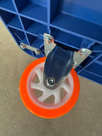 AIKO PVC BLUE TROLLEY 300KG WITH ORANGE WHEEL (2860071) | MODEL : TRL-DL300F-O