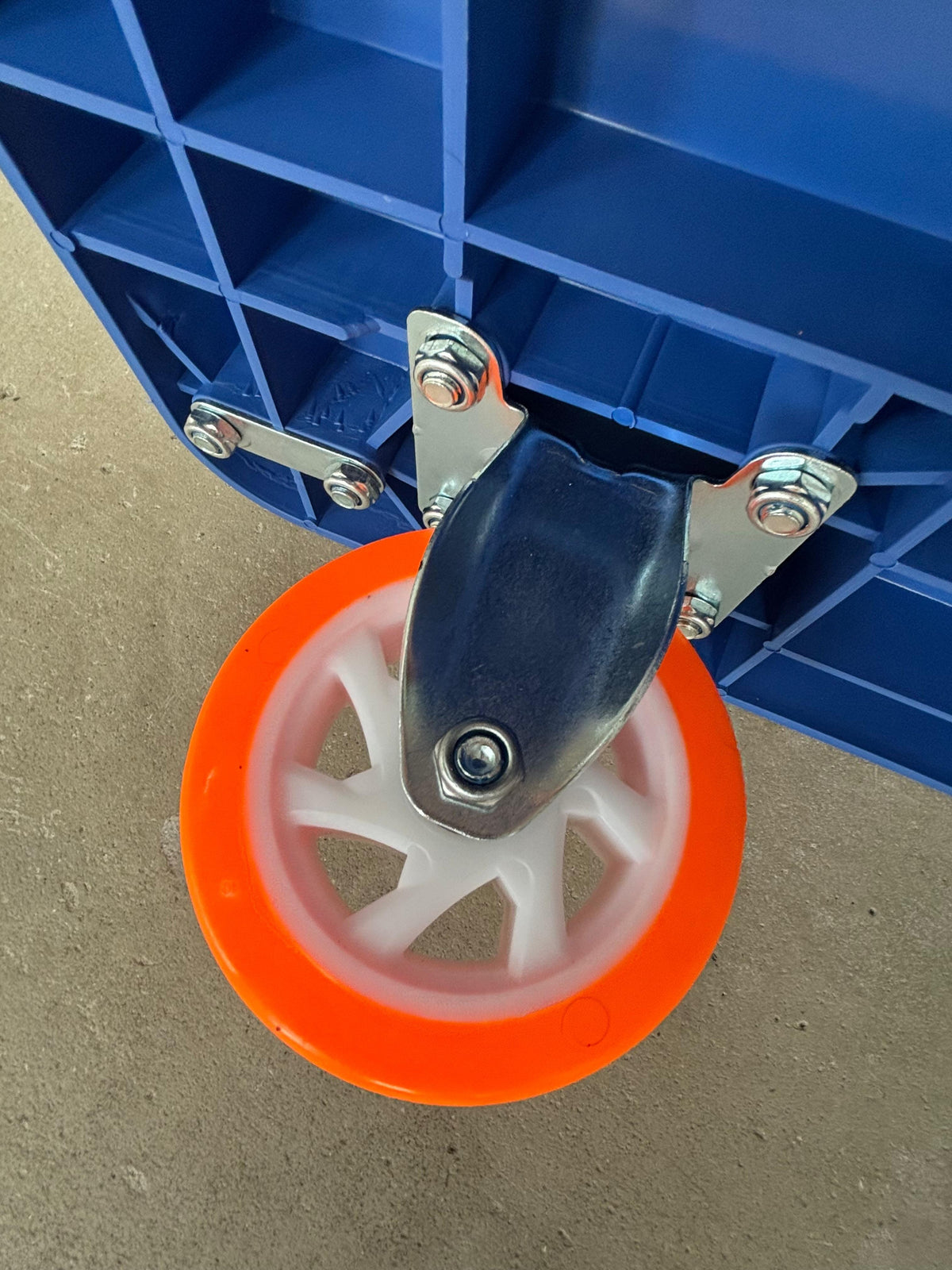 AIKO PVC BLUE TROLLEY 300KG WITH ORANGE WHEEL (2860071) | MODEL : TRL-DL300F-O