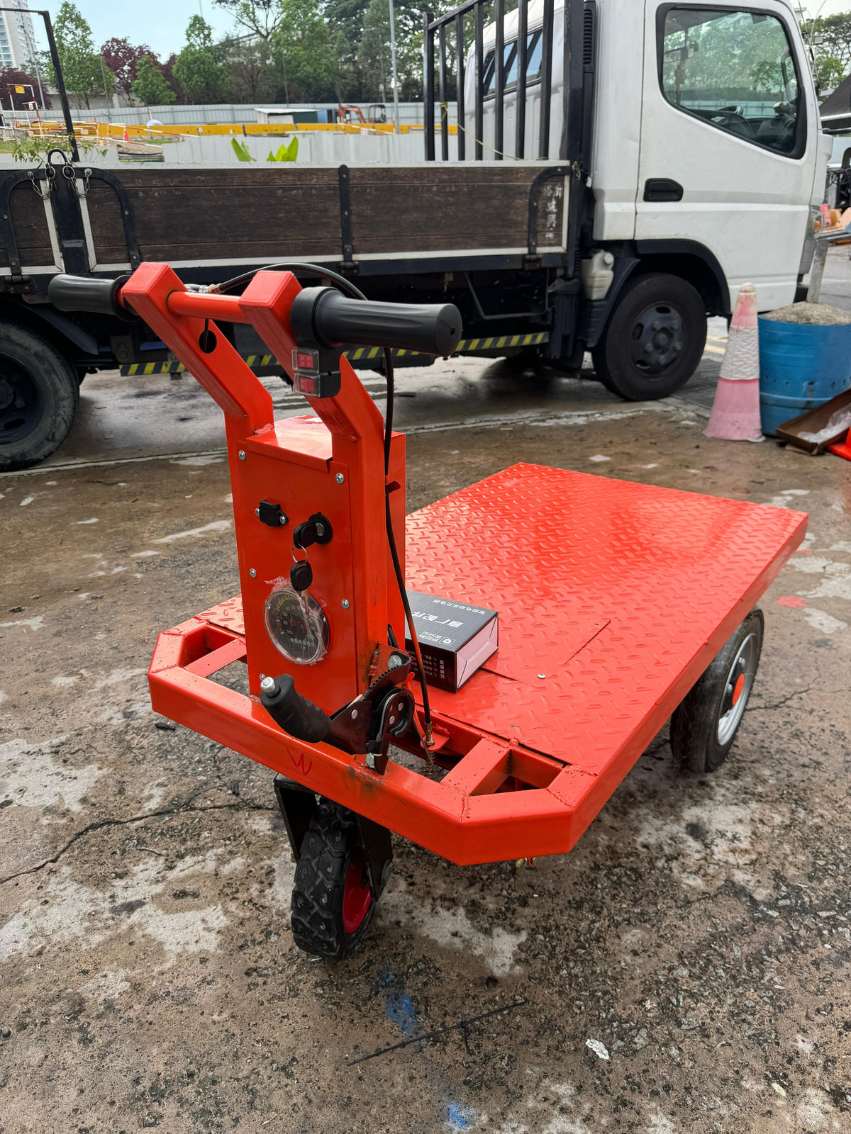 AIKO BATTERY FLAT PLATFORM TROLLEY MINI DUMPER 48V20A | MODEL : TRL-E-DUMPER-F