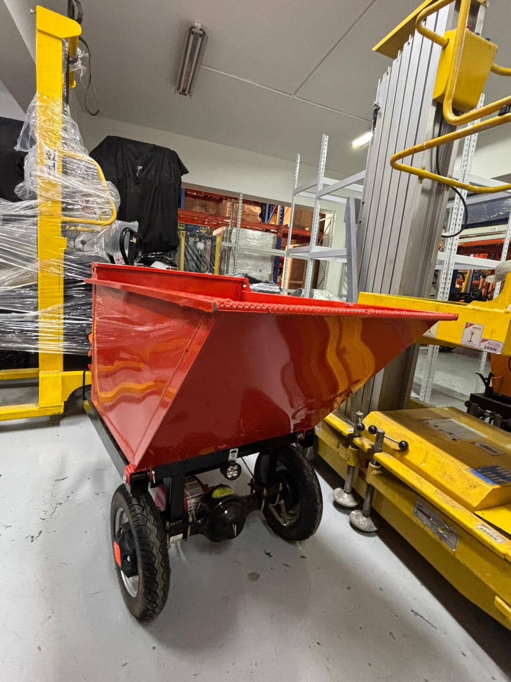 AIKO BATTERY MINI DUMPER (YELLOW) SLANT SHAPE HOPPER (500KG) | MODEL: TRL-E-DUMPER-SLT