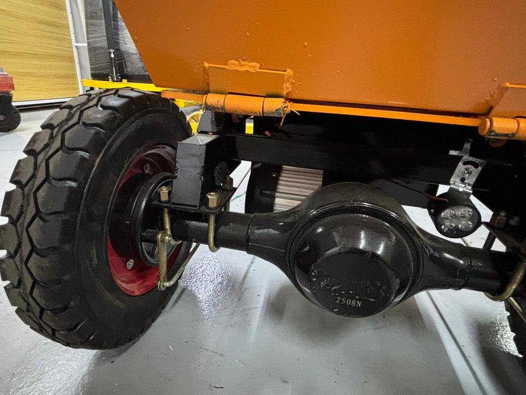 AIKO BATTERY STAND-ON MINI DUMPER 500KG (YELLOW) SLANT SHAPE HOPPER | MODEL: TRL-E-DUMPER-ST-SLT