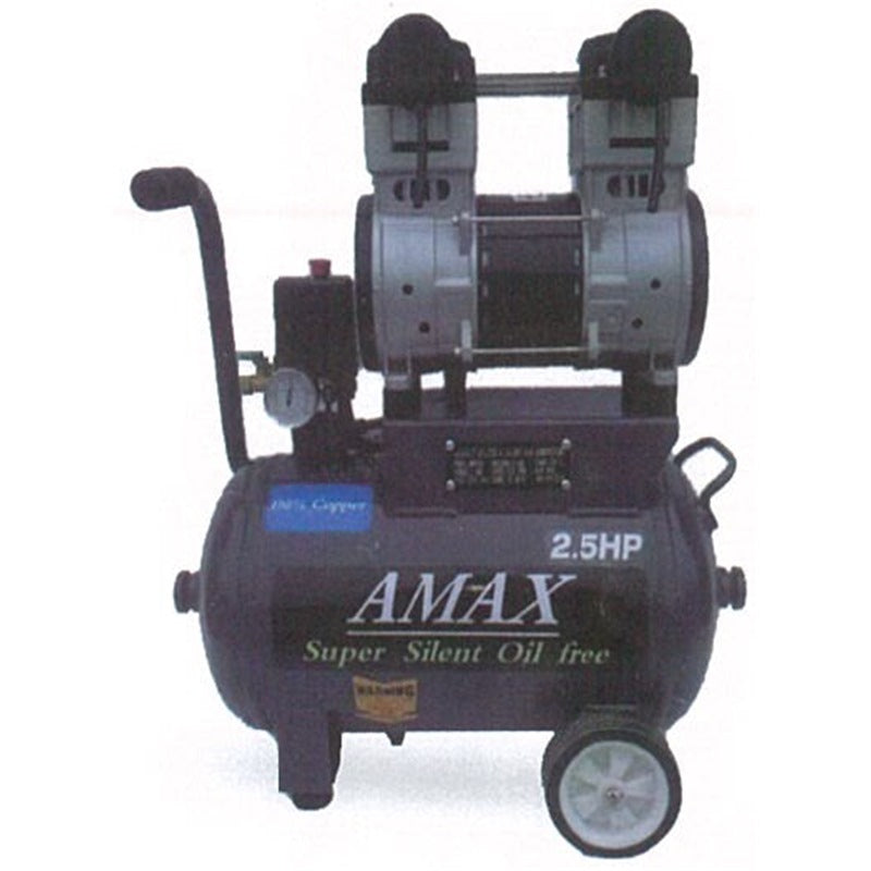 AMAX Oil-Free Air Compressor, 2.5HP, 24L, 230V, with MOM Certificate - AM2524