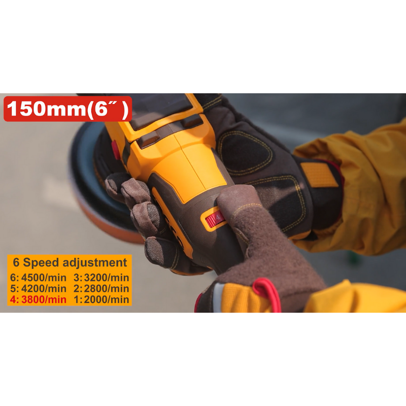 INGCO APLI42151, 42V Compact Brushless Cordless Polisher Set, 150MM (6"), With Accessories Set
