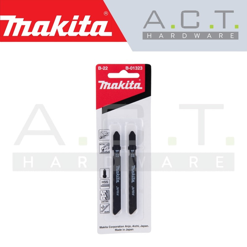 MAKITA JIG SAW BLADE, BAYONET TYPE, (METAL/BASIC/MILD STEEL CUTS), NO: B-22 (2PCS) (B-01323) Main image