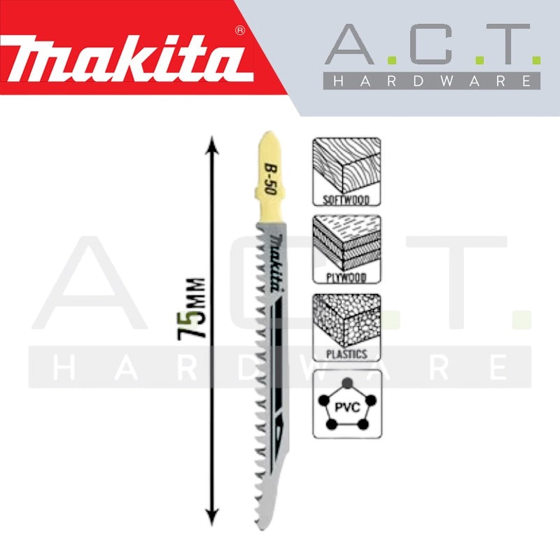 MAKITA JIG SAW BLADE, BAYONET TYPE, (SUPER EXPRESS/WOOD/PLASTIC), NO: B-50 (B-06460) Secondary image