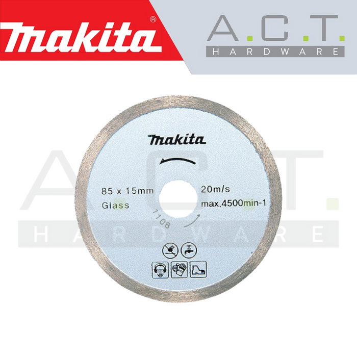 MAKITA DIAMOND WHEEL 85MM CONTINUOUS RIM (WET/GLASS/TILE), B-21082