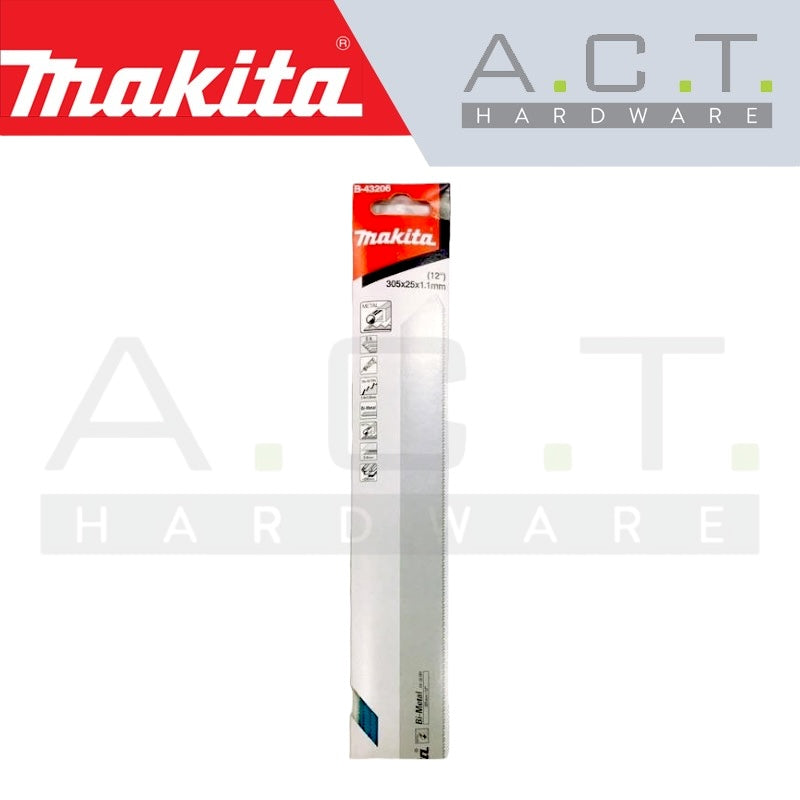 MAKITA RECIPRO SAW BLADE, (METAL/ HEAVY/ BI-METAL/ METAL PLATE & PIPE CUTS), B-43206 Main image