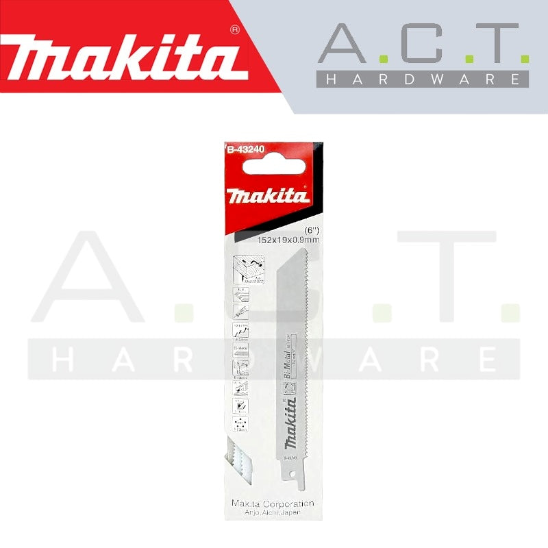 MAKITA RECIPRO SAW BLADE, (WOOD/ METAL/ ALUMINIUM CUTS), B-43240 Main image