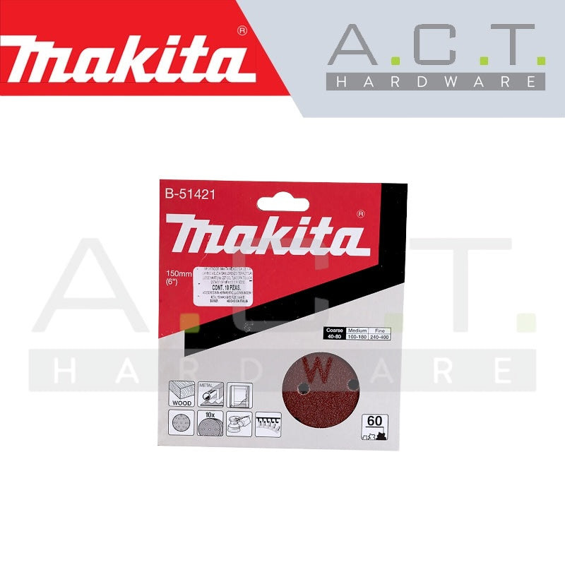 MAKITA ABRASIVE DISC, 15 HOLES FOR WOOD, (10PCS) Main image