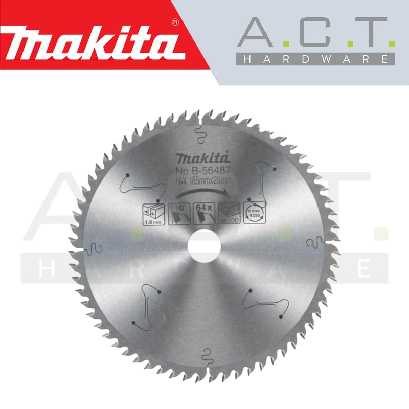 MAKITA T.C.T SAW BLADE 165X20X64T WOOD, B-56487 Main image