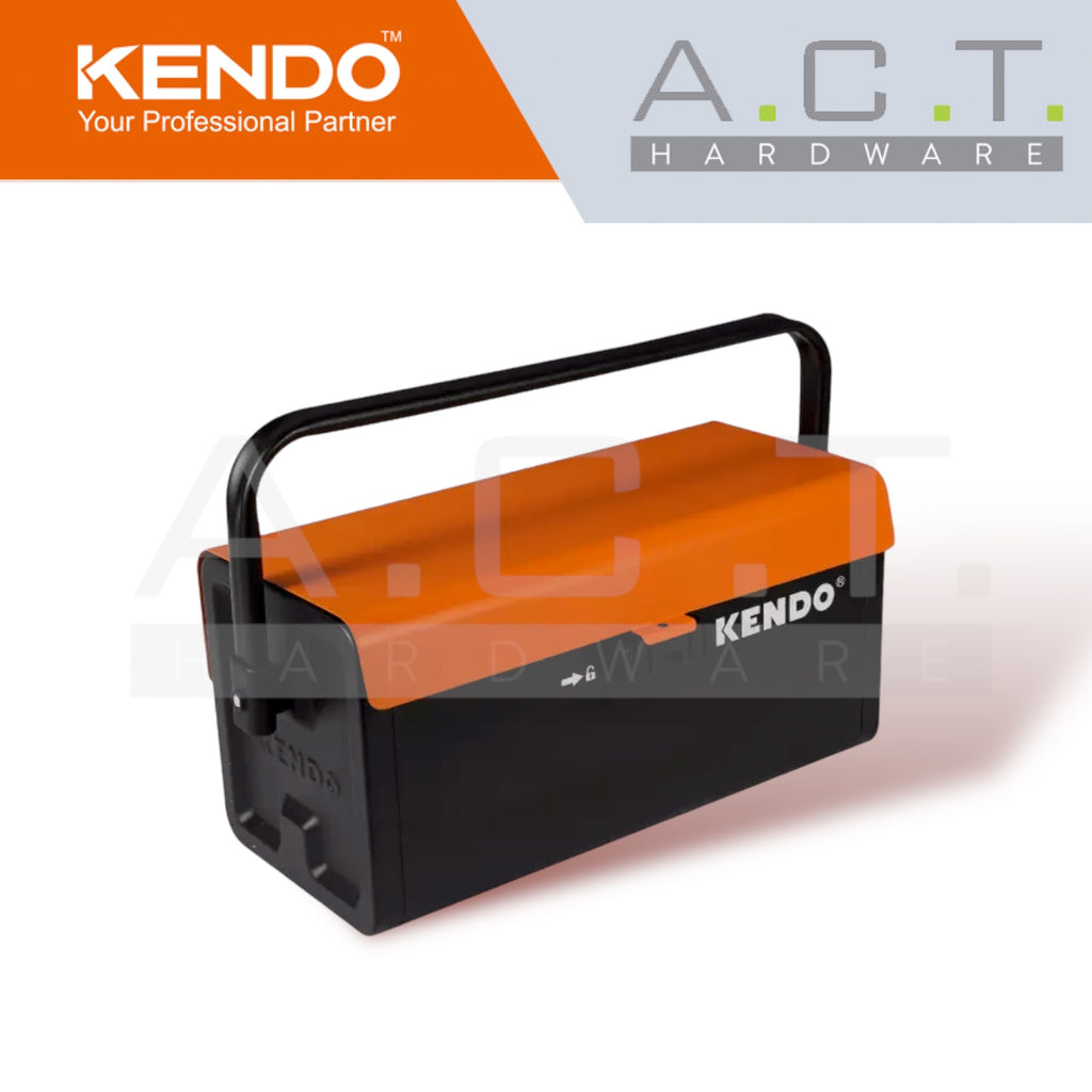 KENDO METAL TOOL BOX WITH SLIDING TOP DRAWER