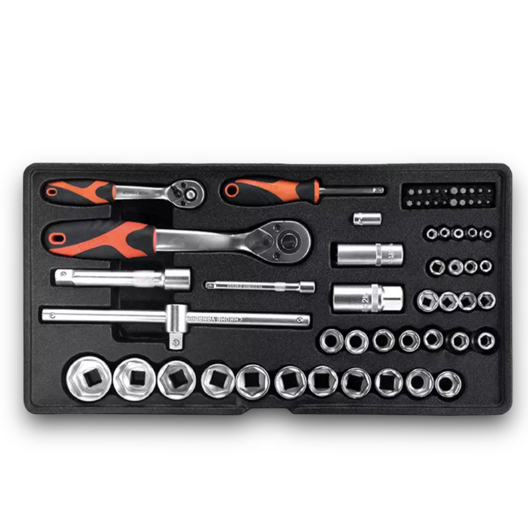 KENDO 86PC TOOL SET, SOCKET SET AND HAND TOOLS, CHEST SET, 90517