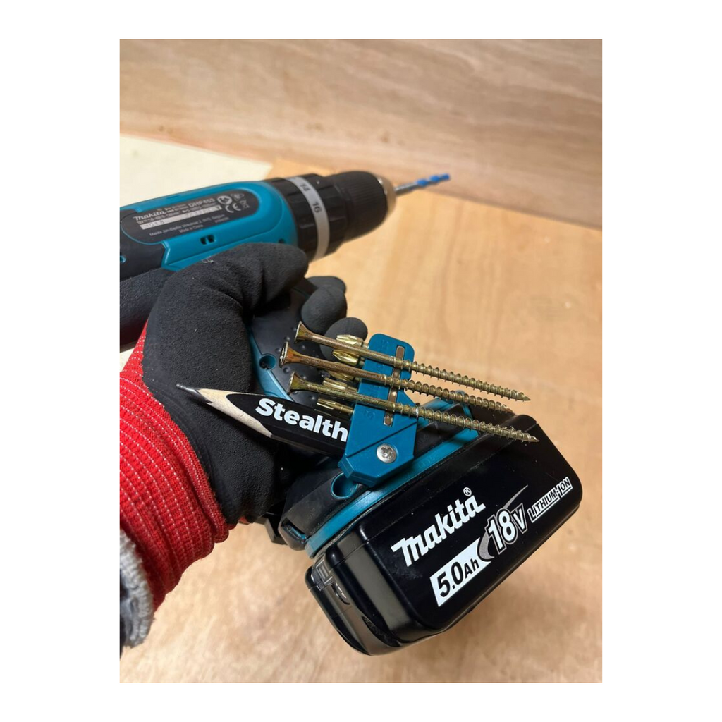 StealthMounts 45° & 90° Magnetic Bit Holder for Makita CXT, LXT & XGT Tools [SKU: BH-MK-4590-BLU]