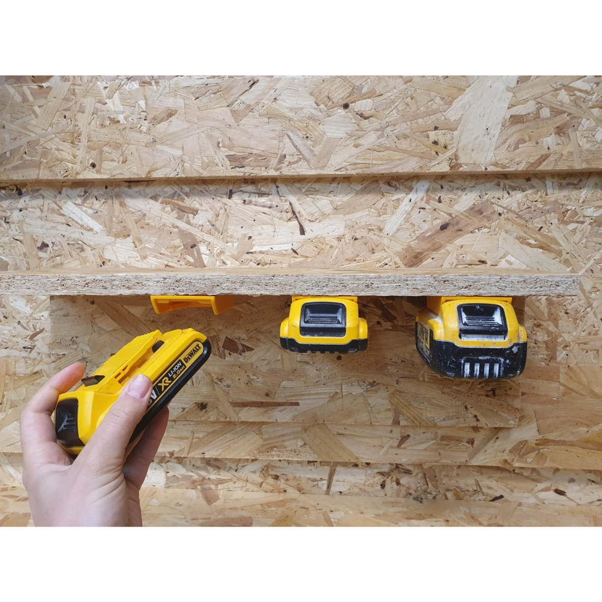 StealthMounts Battery Mounts for DeWalt 20V MAX / 18V Series [SKU: BM-DW20-YLW-6]