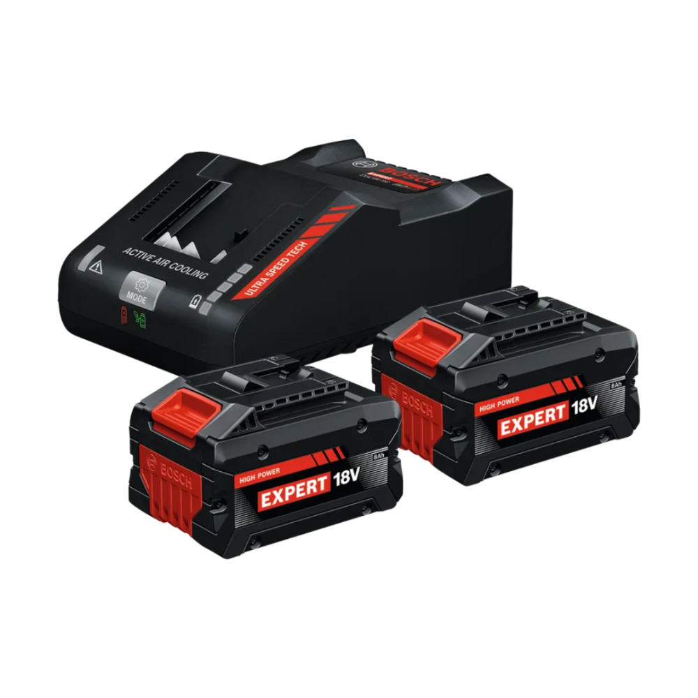 BOSCH EXPERT 18V 8.0AH STARTER KIT SET 2PCS BATTERY AND 1PC EXAL18V-160 FAST CHARGER