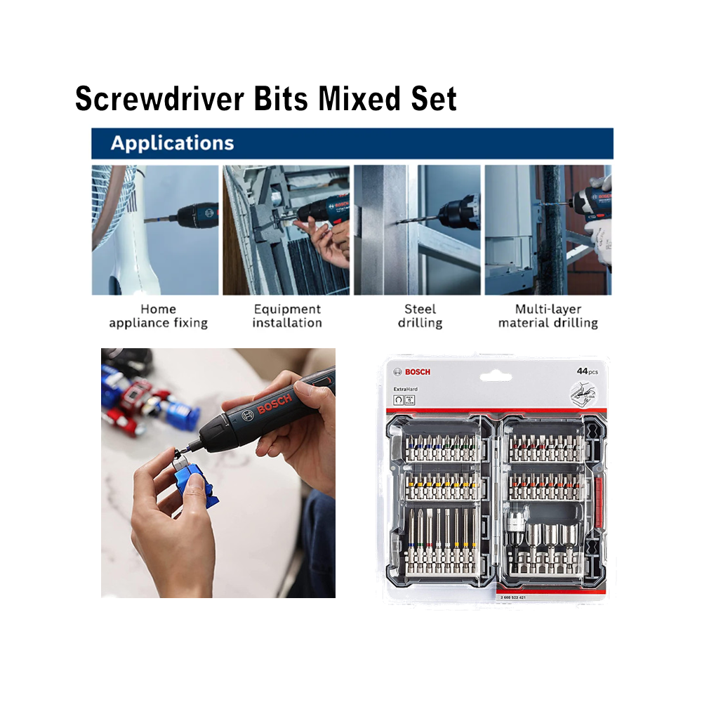 BOSCH 44PCS PICK & CLICK EXTRA HARD SCREWDRIVER BIT SET