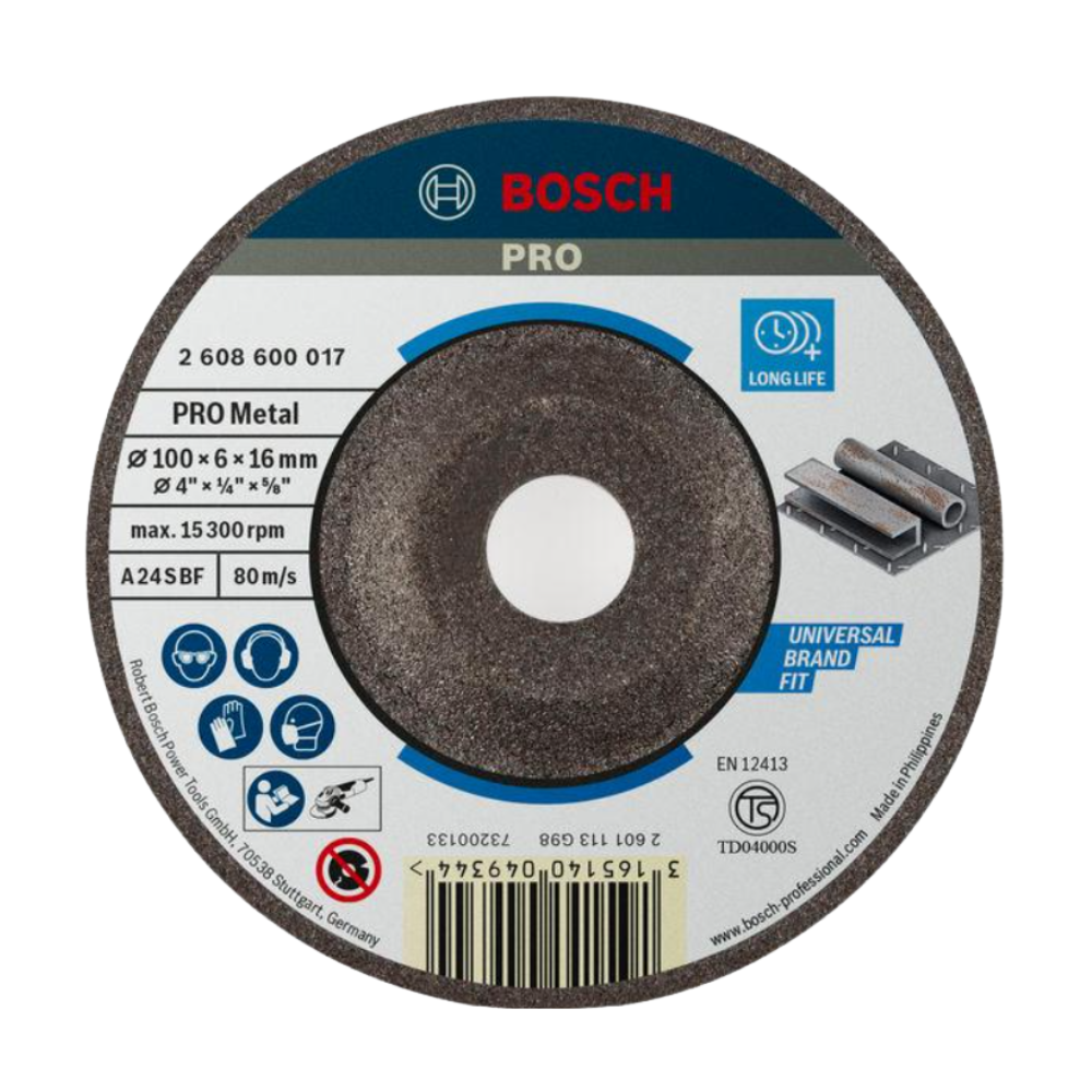 BOSCH PRO METAL GRINDING DISC 100 X 6 X 16 MM