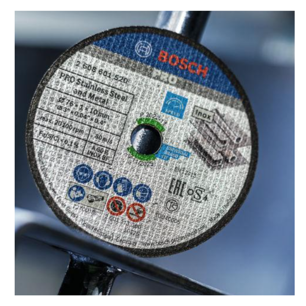 BOSCH PRO STAINLESS STEEL AND METAL BONDED CUTTING DISC, 76MM X 1MM X 10MM (FOR GWS 12V-76)