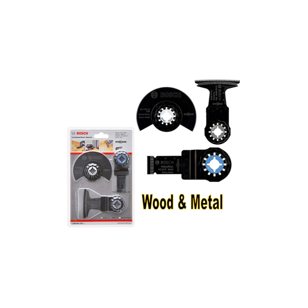 BOSCH 3PCS OMT HARDENED WOOD + METAL SET ACCESSORIES FOR MULTI-CUTTER VERSATILE STARLOCK TILE SET SCRAPER