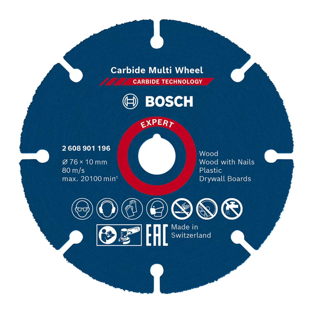 BOSCH EXPERT CARBIDE MULTI WHEEL CUTTING DISC 76MM X 10MM (FOR GWS 12V-76)