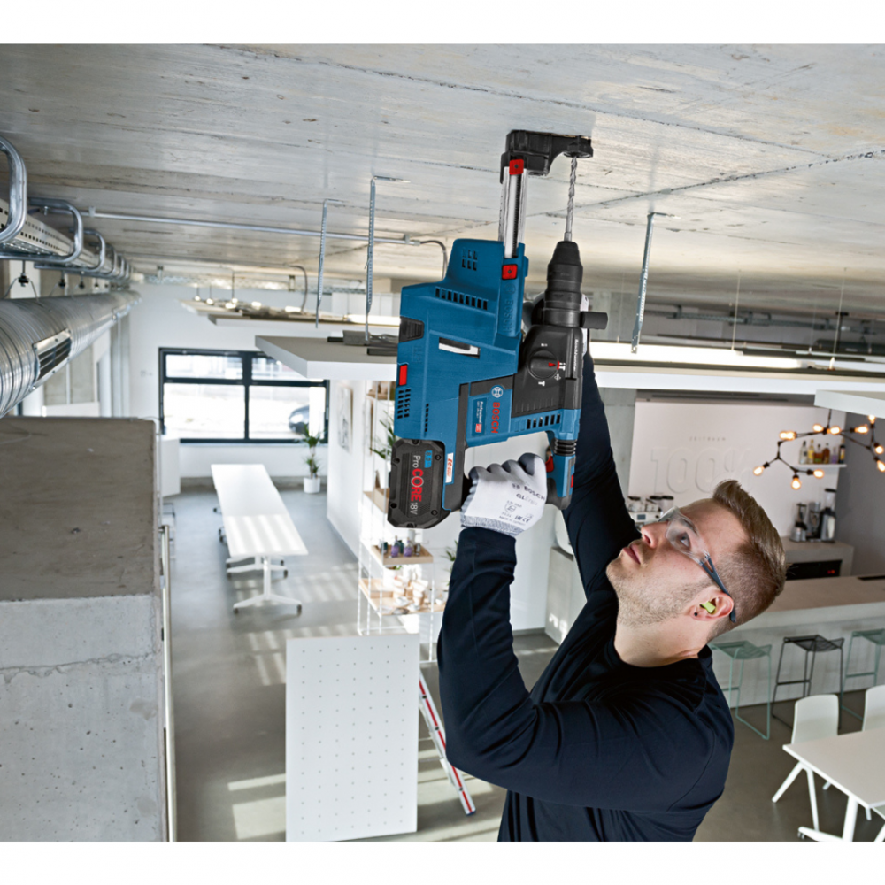 BOSCH GBH 18V-26 WITH GDE 18V-16 CORDLESS ROTARY HAMMER DRILL SDS-PLUS WITH DUST EXTRACTOR SYSTEM