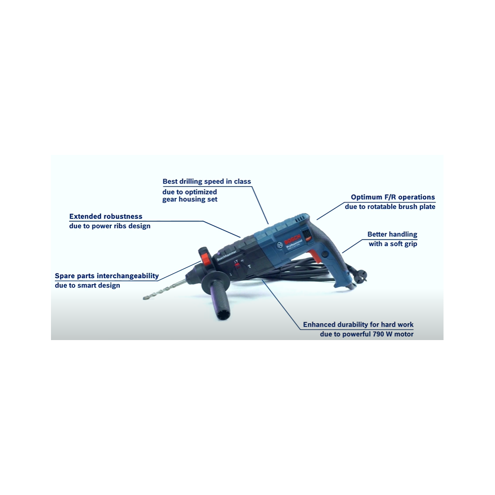 BOSCH GBH 2-24RE PRO ROTARY HAMMER DRILL WITH SDS PLUS 790W