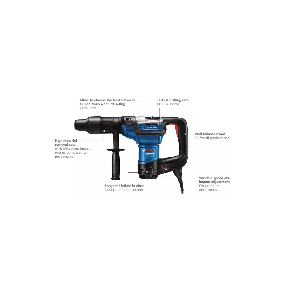 BOSCH GBH 5-40D PRO ROTARY HAMMER DRILL WITH SDS-MAX HEAVY DUTY 1100W