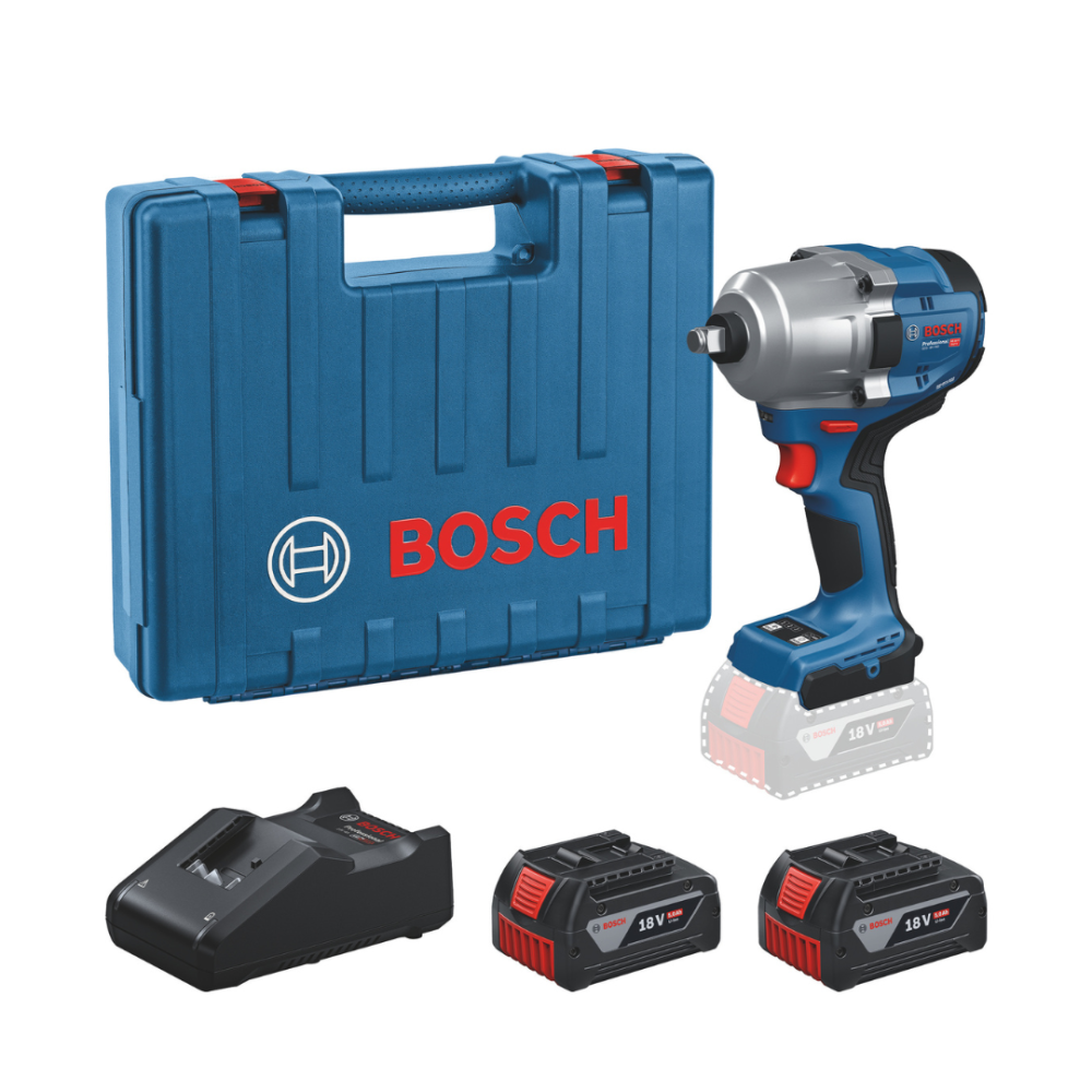 BOSCH GDS 18V-780 PRO CORDLESS IMPACT DRIVER/WRENCH 1/2" 18V 5.0AH BATTERY SET