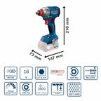BOSCH GDX 18V-285 PRO CORDLESS IMPACT DRIVER WRENCH SCREWDRIVER & BOLT BRUSHLESS REPLACES GDX 180-LI