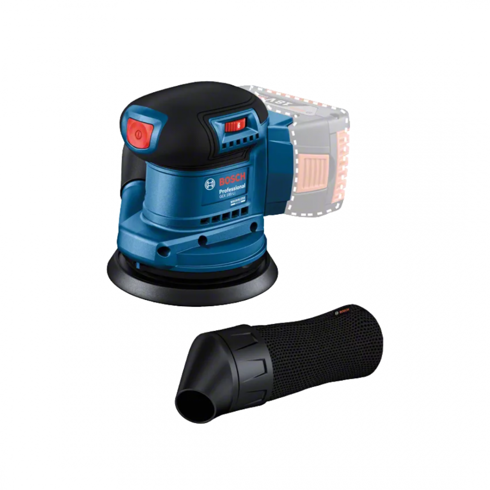 BOSCH GEX 185-LI PROFESSIONAL CORDLESS RANDOM ORBIT SANDER 5" (125MM) (BARE UNIT)