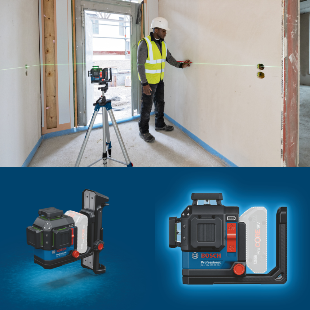 BOSCH GLL 18V-120-33CG PRO CORDLESS LINE LASER 35MTR WORKING RANGE