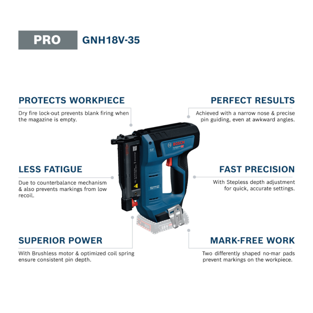 BOSCH GNH 18V-35 PRO CORDLESS WOOD NAILER