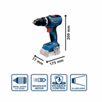 BOSCH GSB 18V-65 PRO CORDLESS IMPACT DRILL DRIVER BRUSHLESS MOTOR WITH L-CASE