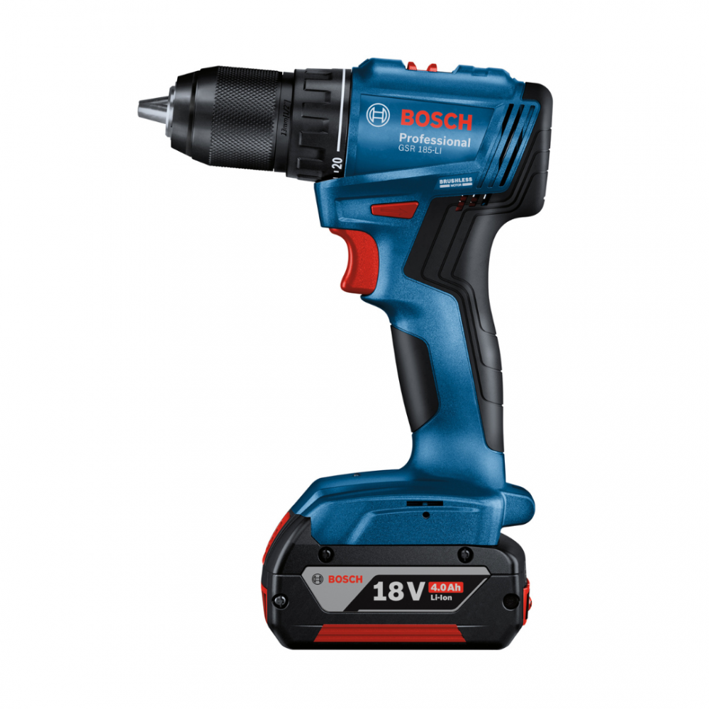 BOSCH GSR 185-LI PRO CORDLESS DRILL/DRIVER WITH BRUSHLESS MOTOR